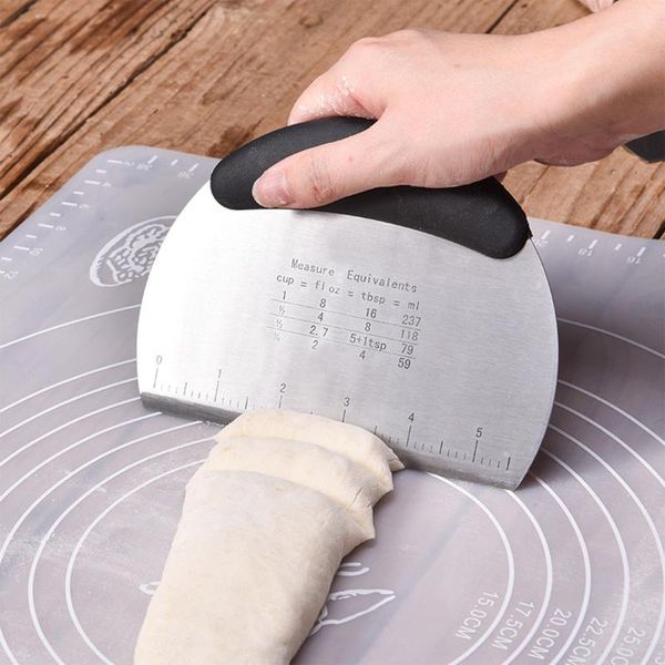 

semicircular stainless steel bench scraper, dough bowl spatula -safe cutter flexible scraper baking & pastry tools
