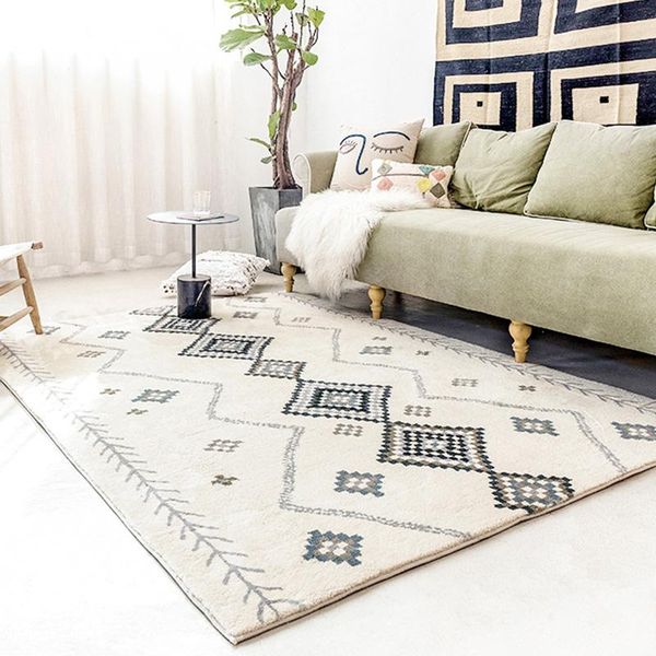 

carpets thick morocco style carpet geometric nordic rug for bedroom living room big size 160*230cm vintage shaggy fluffy