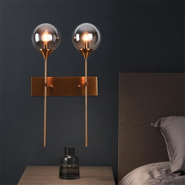 

nordic crystal led gold wall lamps bedroom headlight modern luxury living room sconces lights glass ball bathroom fixtures lamp