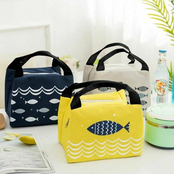 

lunch box portable insulated bag tote canvas thermal cooler bags picnic for women men kids storage