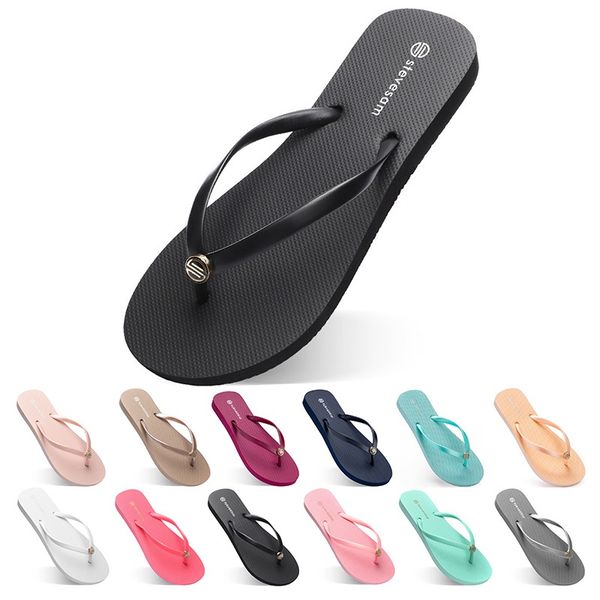 

fifty slippers beach shoes flip flops womens green yellow orange navy bule white pink brown summer sport sneaker size 35-38, Black