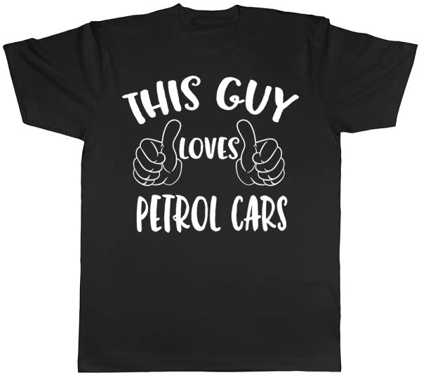

this guys loves petrol cars mens short sleeve t-shirt, White;black