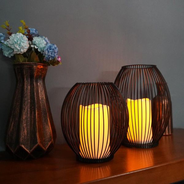 

candle holders matte black oval holder led safer and more beautiful wedding decoration no need to change the