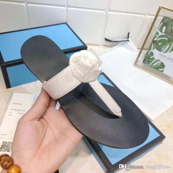 

2021 classic slippers sumer luxury woman shoes beach flip flops slippers designer flat heel sandals metal buckle leather slippers ngf86, Black