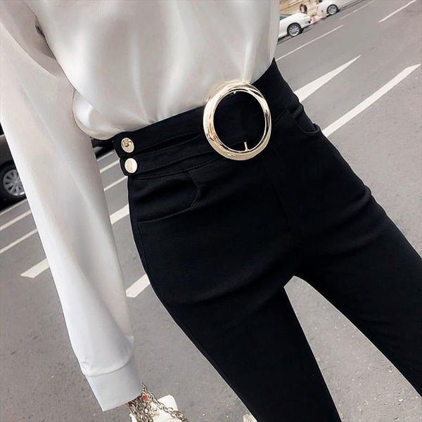

spring and summer pants women legging high waist stretch black skinny
