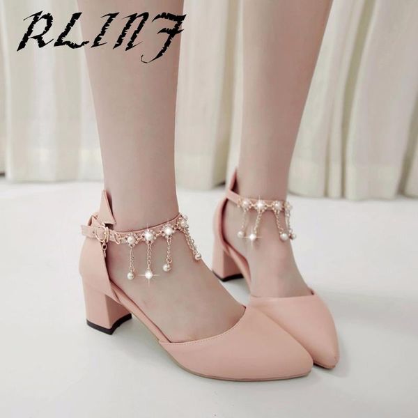 

women flock high heel pumps square 2021 fashion buckle with baotou size code 32-43 shoes dress, Black