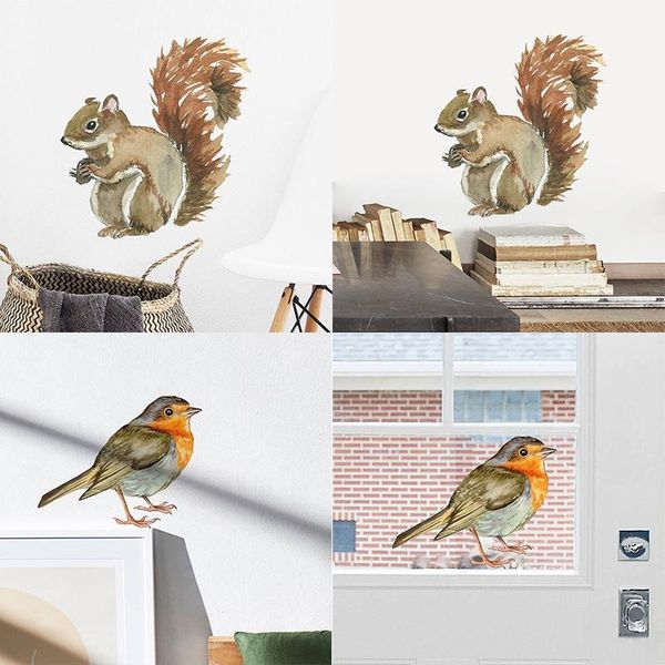 

wall stickers watercolor kids room wallpaper pvc decor animals removable bedroom