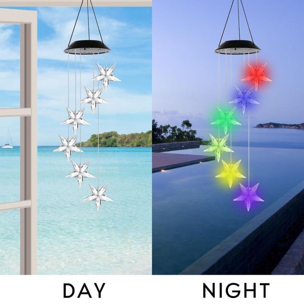 

decorative objects & figurines garden decoration outdoor colorful color changing waterproof solar wind chime lamp home decor room