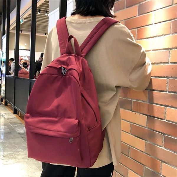 

backpack fashion women solid color shoulder bag school for teenage girls children backpacks travel drop 40#8