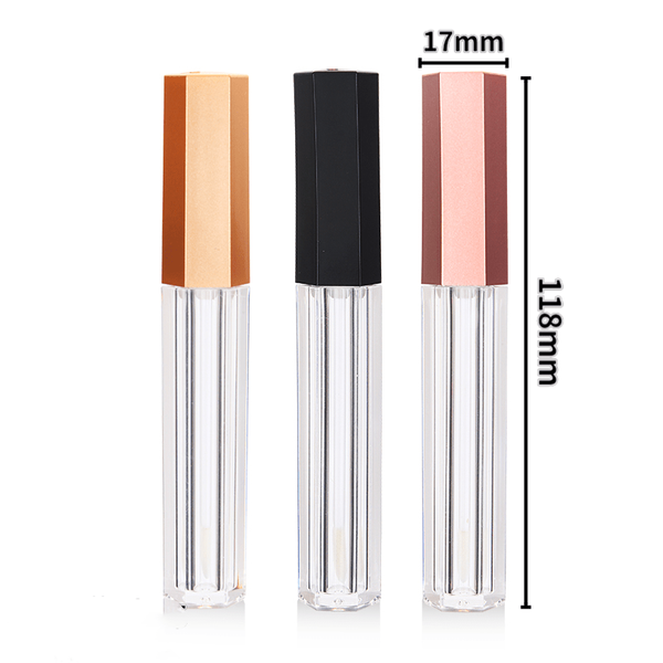 

storage bottles & jars wholesale 4ml empty lipgloss container hexagon lip glos tubes liquid lipstick glaze package