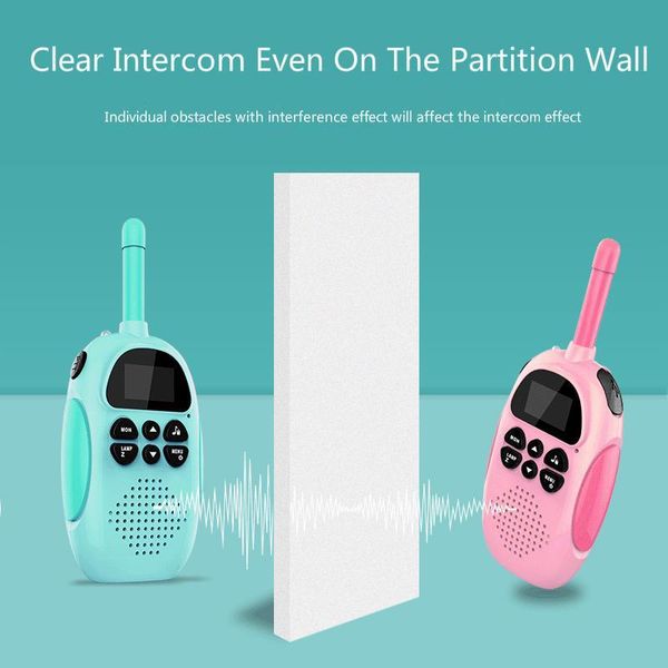 

handheld mini children's walkie-talkie charging 3km range uhf radio lanyard girl gift toy 2 sets walkie talkie