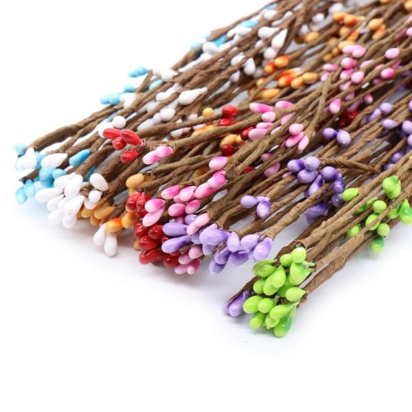 

decorative flowers & wreaths 10pcs diy scrapbooking wreath fake bud artificial branches flower accessory iron wire for wedding decoration