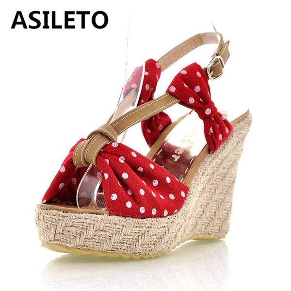 

bohemia beach wedge sandals for women high heels espadrilles platform ankle strap casual weave bowtie sandalia zapatos, Black