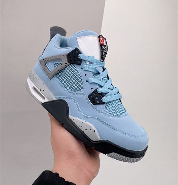 

mens trainer jumpman basketball shoes 4s iv light blue grey black men women trainers outdoor sneakers sports with original box size us13 ava