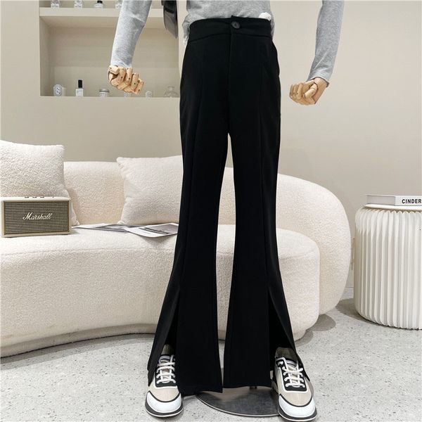 

pant nicho female design spring fashion waist high wide burned leg suit pants, White