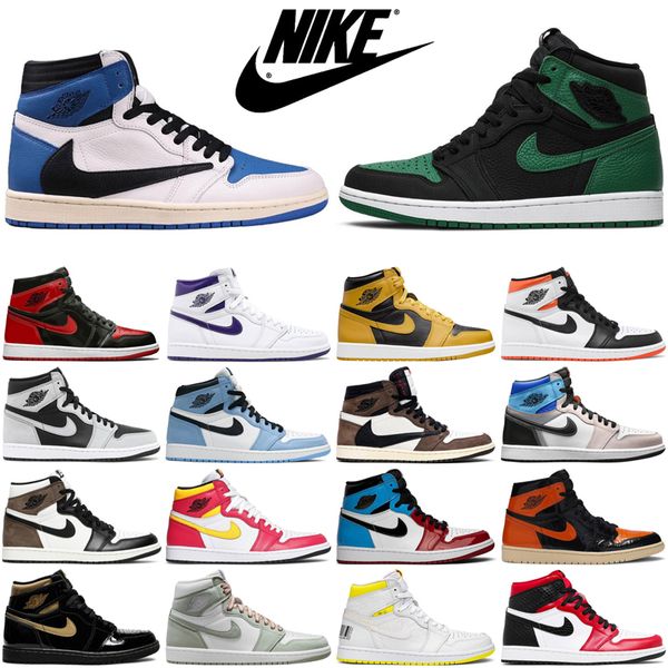 

fashion 1 1s mens womens basketball shoes electro orange court purple pollen shadow bred patent patina men trainers sports sneakers