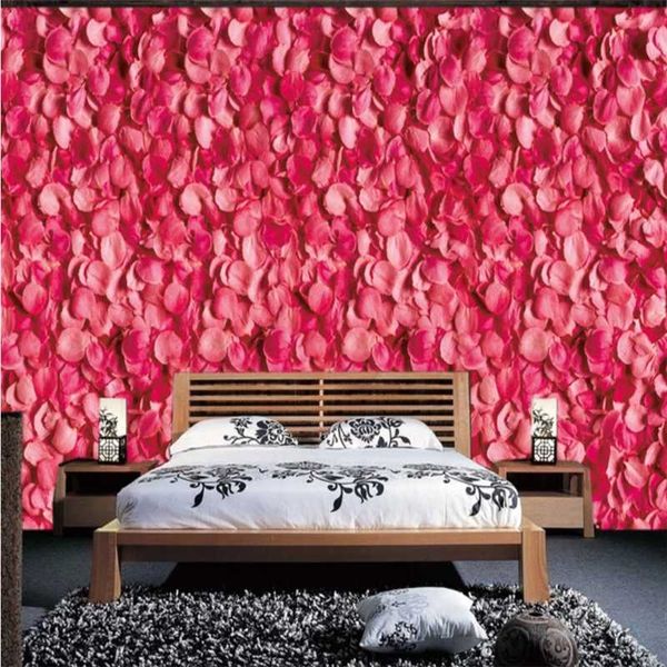 

wallpapers xue su custom large wallpaper wall romantic rose petals simple modern fashion interior decoration painting cloth