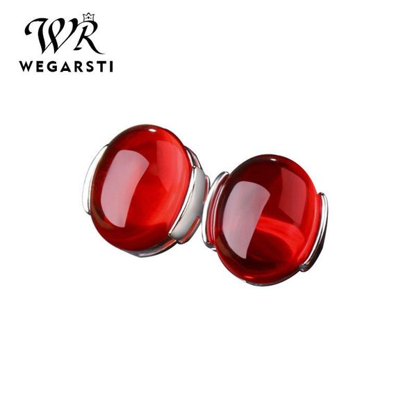 

fashion 925 sterling silver elegant beauty oval red green agate stud earrings women engagement jewelry brincos, Golden;silver