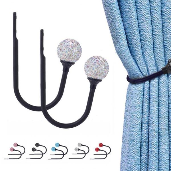 

other home decor 1 pair multifunctional rhinestone ball loop holder curtain holdback drapery tieback