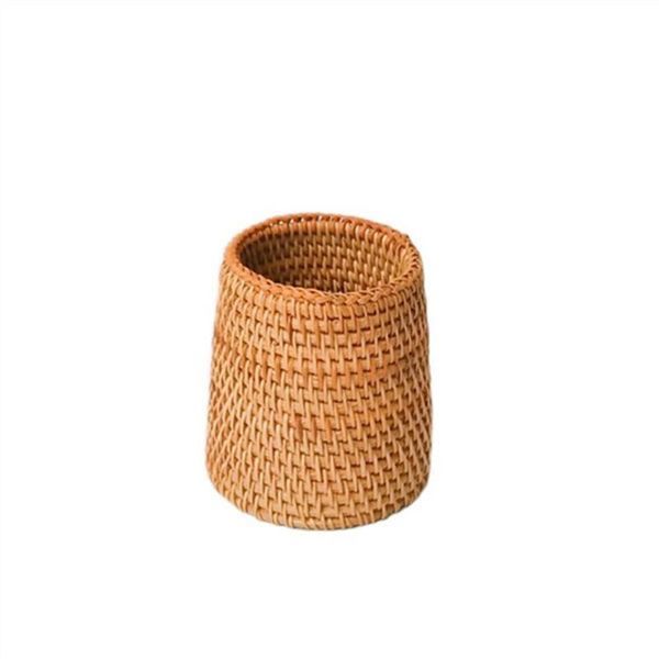 

storage baskets box rattan pen holder handwoven pencil makeup brush organizer multi-purpose for home office desk accessories