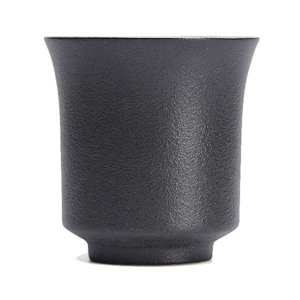 

black pottery tea cup ceramic single small bowl ceative white retro master cups & saucers