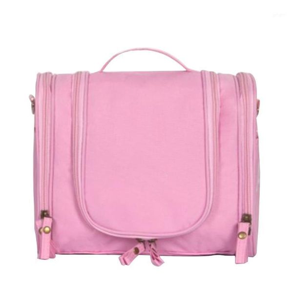 

hanging folding cosmetic bag portable waterproof zipper travel household storage business bathroom vacation makeup organizer1