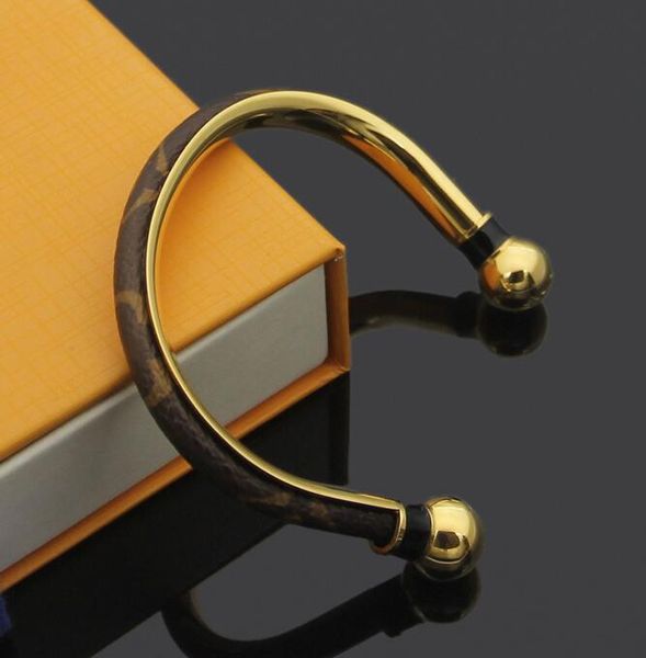 

o uis avuit ton leather love bracelet titanium steel bracelets gift box send packing designer open v horseshoe clasped coffee, Golden;silver