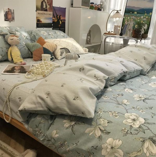 

bedding sets european american country flower set,cotton floral twin full  king home textile bed sheet pillow case duvet cover