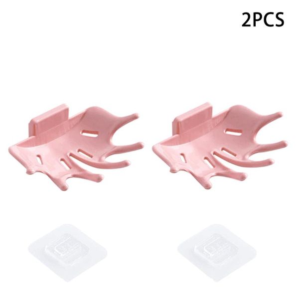 

hooks & rails 2pcs bathroom accessories drain design kitchen shower claw shape abs soap dish space saving household portable wall mounted