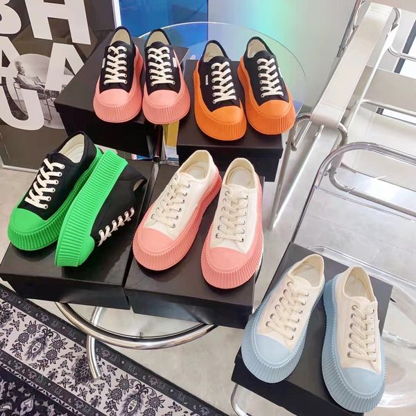 

2021 fashion designer women casual shoes lace up candy color thick soled height increasing sneakers vintage ladies comfortable sports traine, Black