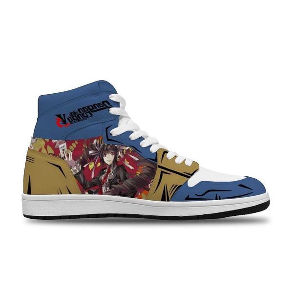 

japanese 2021 anime danganronpa diy printed running non-slip basketball shoes for men fashion sneakersu90i