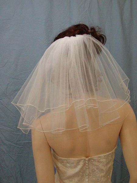 

bridal veils 2 tier wedding veil shoulder length in white , ivory, Black
