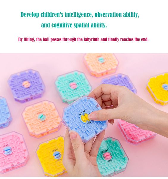 Kreatives zehnseitiges dreidimensionales 3D-Labyrinth, unendlicher Puzzle-Würfel, transparente Dekompressionsball-Labyrinthe, Bälle, Punch-Off-Balance, Lernspielzeug für Kinder