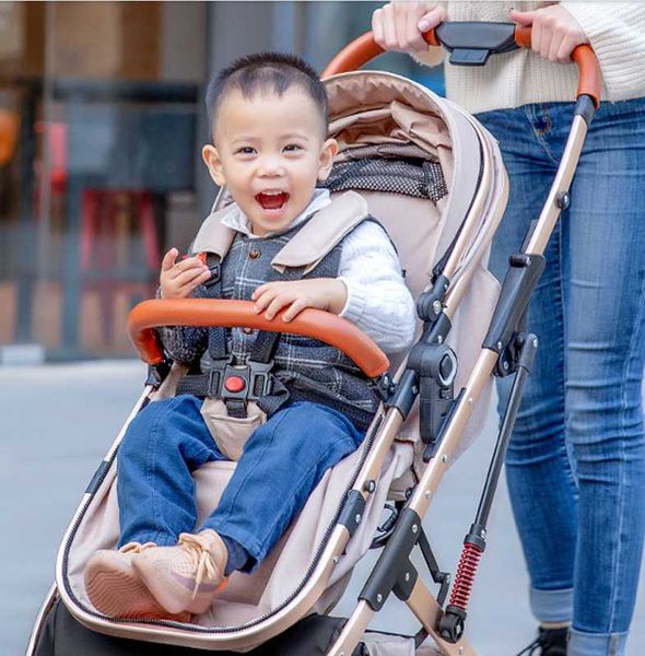 

high landscape 2 in 1 baby stroller ultra light folding seated reclining absorbing pocket born carriage strollers#