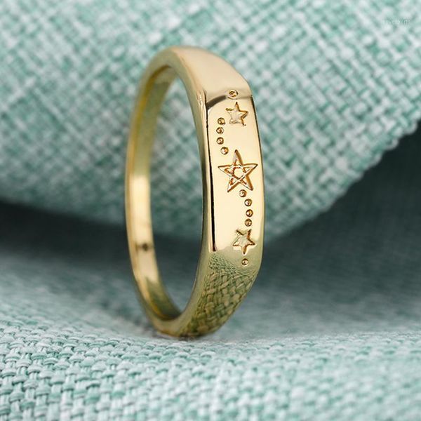

wedding rings gothic star finger ring for women gold stainless steel geometry female fashion birthady party jewelry gift anillos bff1, Slivery;golden