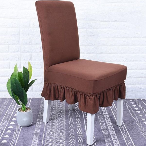 

removable solid color spandex el chair protector cover half skirted stretch elastic dining room seat slipcover covers