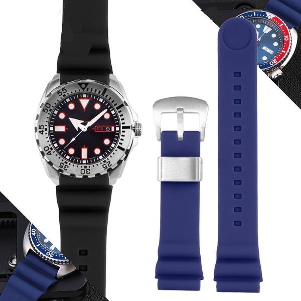 

watch bands waterproof silicone watchband for water ghost abalone no. 5 canned diving rubber strap 22mm men's wristband bracelet, Black;brown