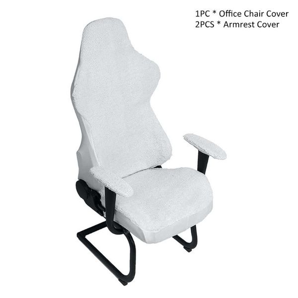 

with armrest sleeve solid anti slip artificial lamb wool removable office chair cover furniture protector soft stretch home covers