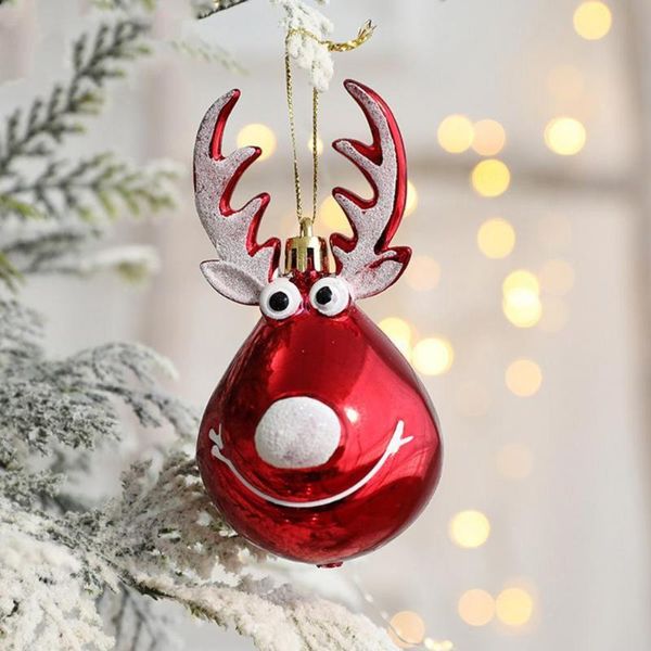 

party decoration smooth surface 2pcs useful deer elk christmas ball baubles ornaments red tree pendant easy to apply for home