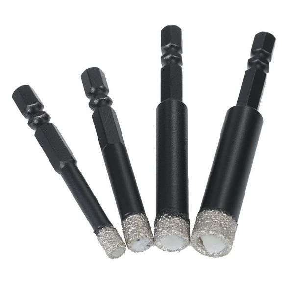 

professiona electric drills kkmoon dry diamond hole saw 4-piece drill bit set 6mm 8mm 10mm 12mm with hex head cooling wax for porcelain tile