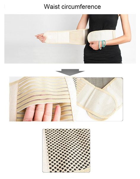 

tourmaline magnetic self-heating belt for the back waist product therapy support brace lumbar massage belts, Black;brown