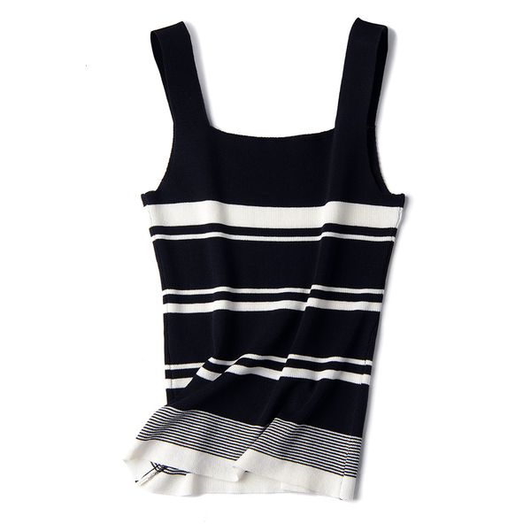 

women's tanks & camis square neck sleeveless summer crop white women black stripel basic t shirt off shoulder cami backle