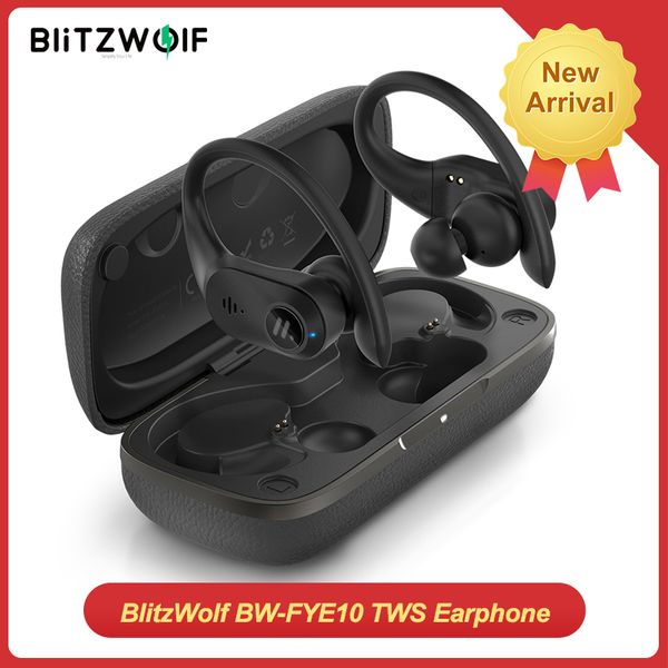 

blitzwolf bw-fye10 tws bluetooth-compatible 5.0 earphone waterproof wireless earphone sports earhooks earbuds hi-fi stereo sound