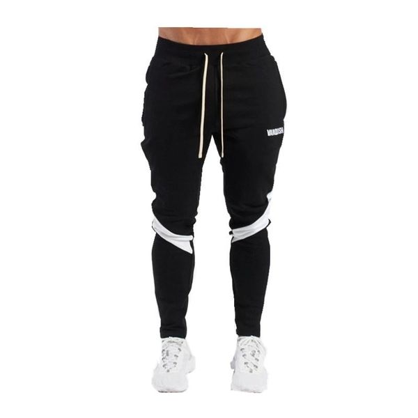 

european and american brothers men's spring suit trousers slim outdoor running sports leisure pants, Black