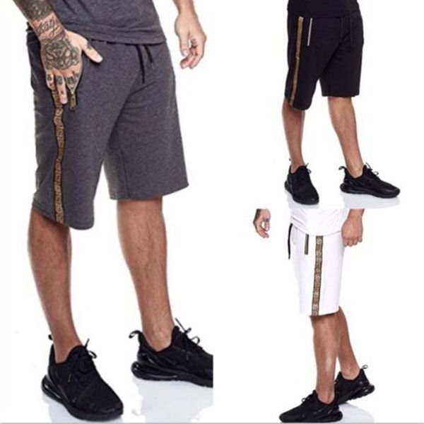 

pant fashion slacks 2021 trend capris men's casual pocket zipper with lace shorts on both sides, Black