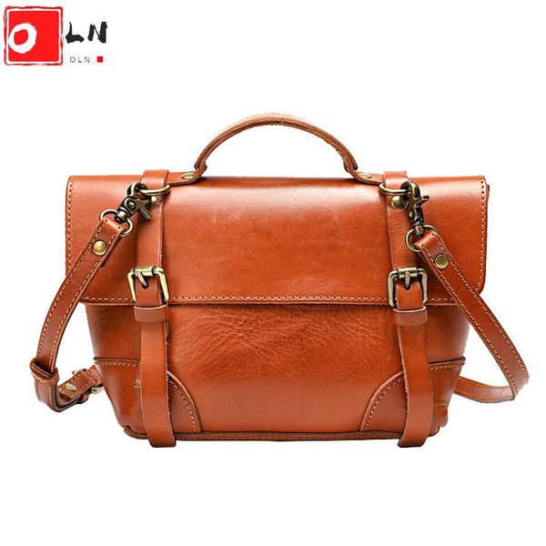

evening bags oln women vintage designer satchel bag retro vegetable tanned leather handle ladies luxury shoulder handbag sac a main