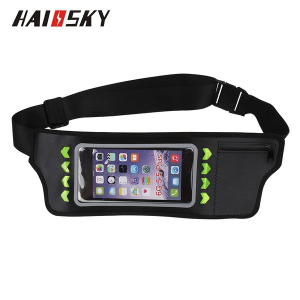 

bag pockets haissky running bodypack luminous outdoor riding led sports mobile phone night men and women