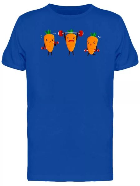 

three carrots exercising doodle tee men's -image by shutterstock, White;black