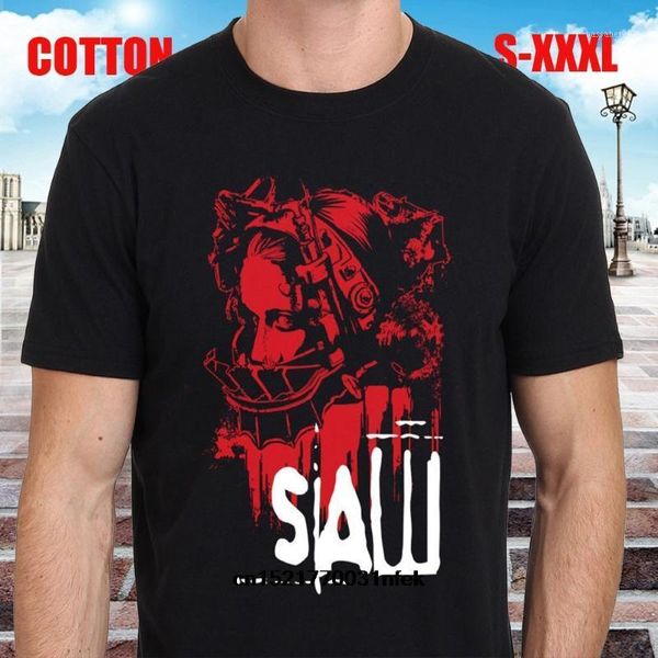 Мужские футболки Мужская футболка SAW Head Torture Horror Movie Tee Футболка Новинка Футболка женская