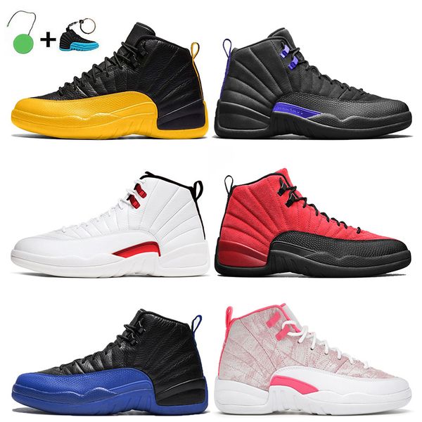 

2021 with box jumpman 12 mens basketball shoes 12s twist university gold dark concord reverse flu game arctic punch pink sneakers